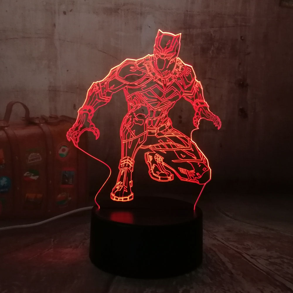 Black Panther Marvel Hero 3D LED RGB
