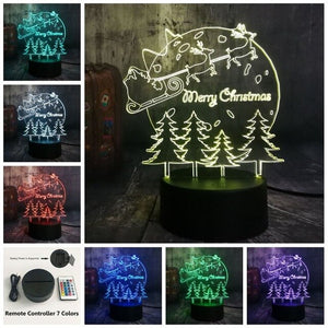 NEW 3D LED Lighting Sledding Dear Christmas Tree