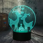 New Lovely Two  Moose Elk Merry Christmas RGB 3D