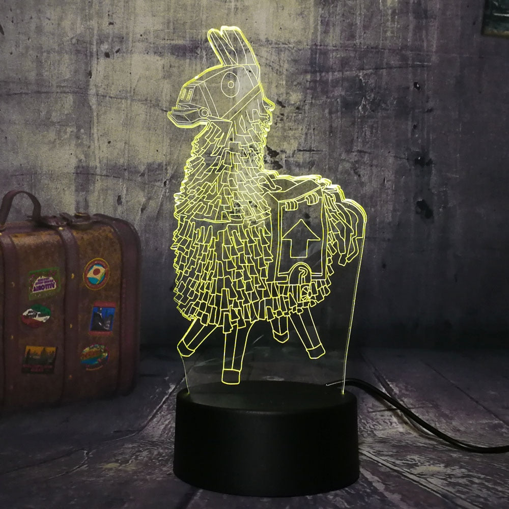 NEW Wooden Horse Chest Battle Royale Game TPS PUBG Desk Lamp 7 Color 3D LED