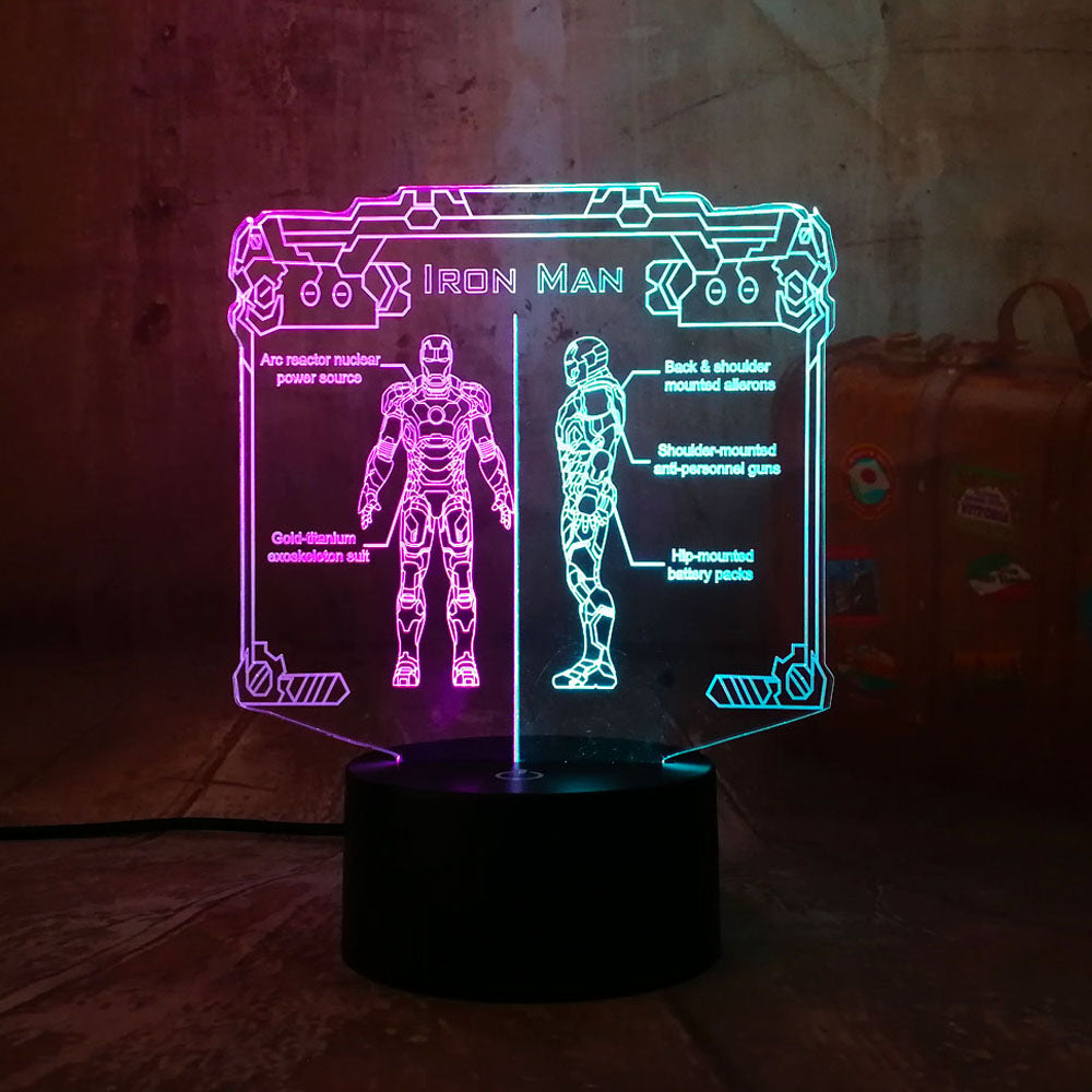 Novelty Iron Man Novelty 3D RGB LED