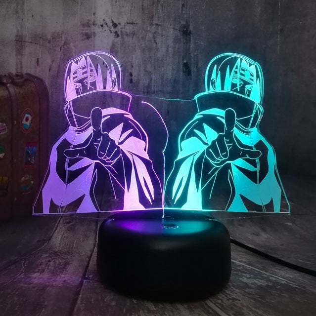NEW Anime Uchiha Sasuke Uzumaki Naruto Mixed Dual Colors 3D LED