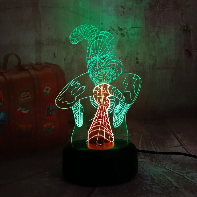 Spiderman 3D 7 Color RGB LED